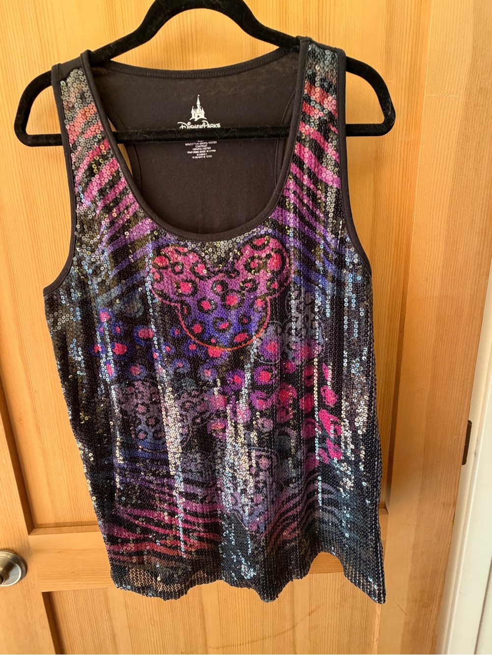 Disney Parks Black Sequin Mickey Tank